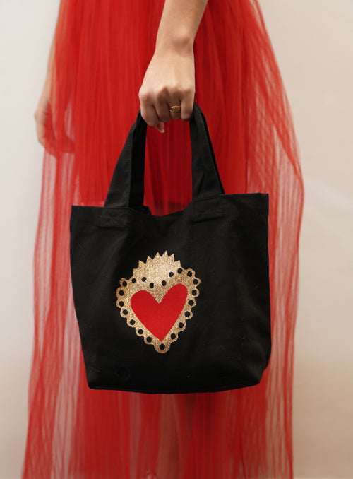 sac en tissu imprimé coeur collection saint valentin