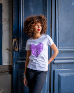 T-shirt WONDER - coeur violet